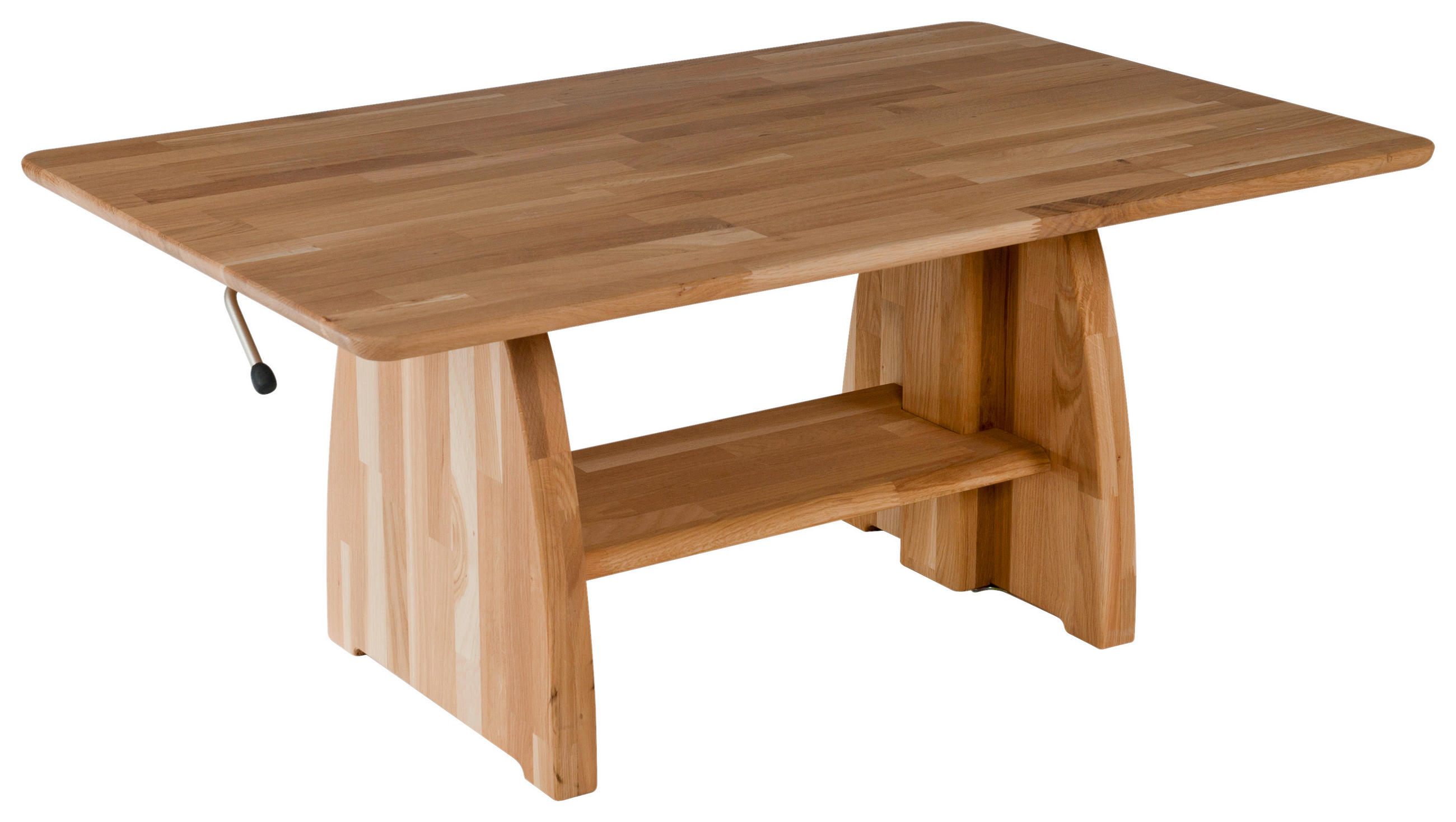 COUCHTISCH Wildeiche massiv 105/65/47-66 cm rechteckig Eichefarben  - Eichefarben, MODERN, Holz/Metall (105/65/47-66cm)