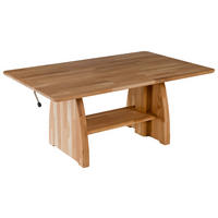 COUCHTISCH Wildeiche massiv 105/65/47-66 cm rechteckig Eichefarben  - Eichefarben, MODERN, Holz/Metall (105/65/47-66cm)