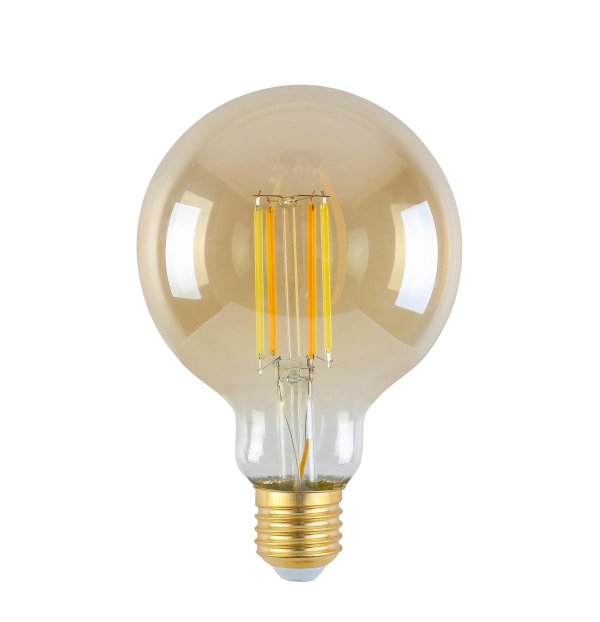LED ŽÁROVKA E27 - jantarové barvy, Lifestyle, kov/sklo (9,5/13,5cm) - Boxxx
