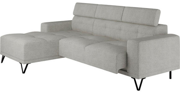 ECKSOFA Greige Chenille - Greige/Schwarz, KONVENTIONELL, Textil/Metall (178/264cm) - Hom`in