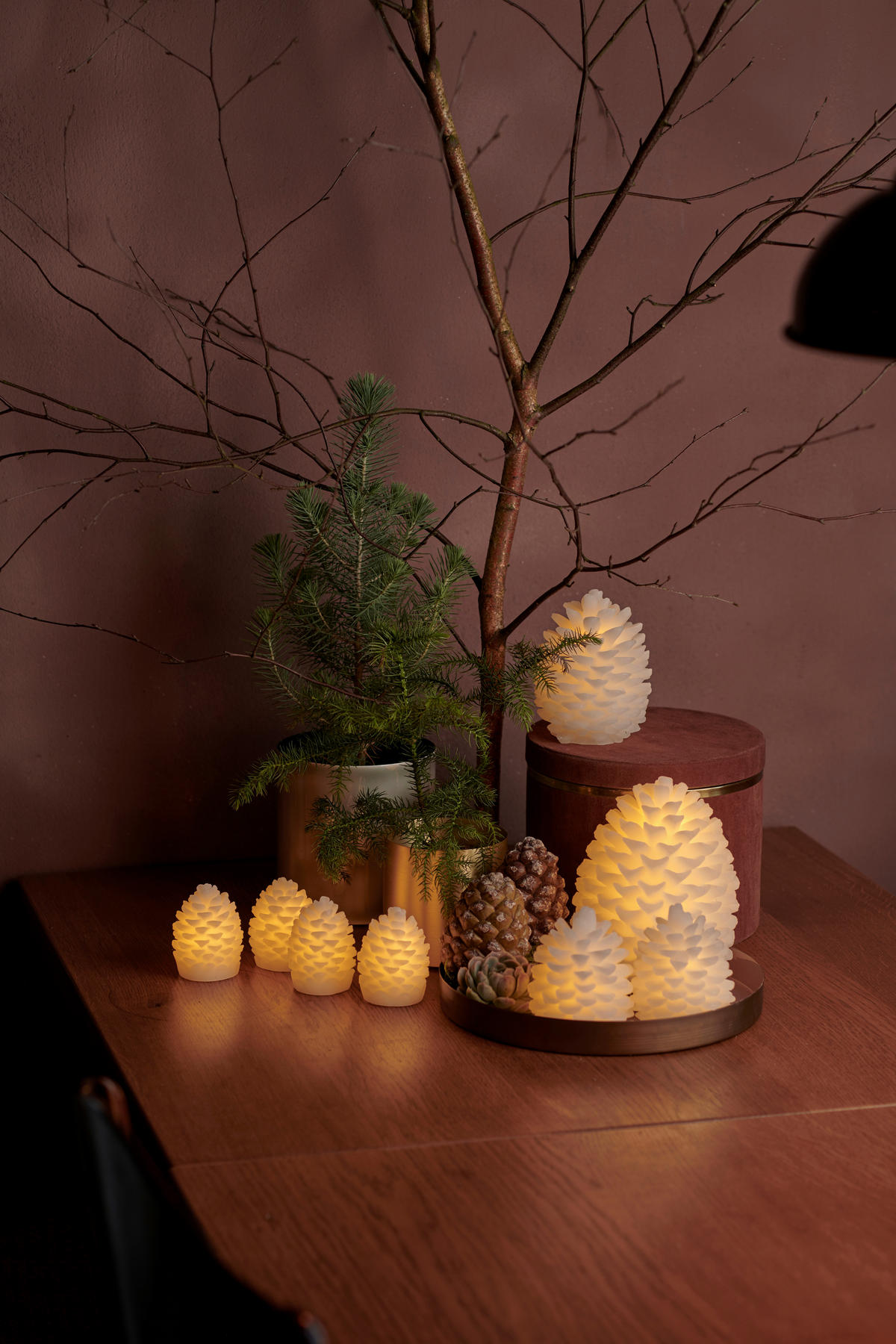 LED-KERZE  - Weiß, KONVENTIONELL, Naturmaterialien (8/10cm)
