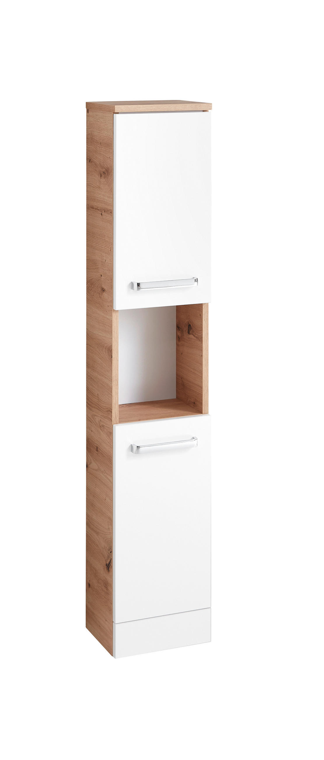 MIDISCHRANK 25/130/20 cm  - Chromfarben/Weiss, Konventionell, Holzwerkstoff (25/130/20cm) - Xora