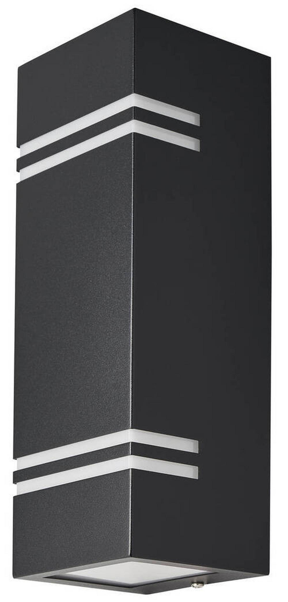 LED-AUßENLEUCHTE 8,5/8,7/25 cm   - Schwarz/Weiß, Design, Kunststoff/Metall (8,5/8,7/25cm)