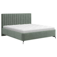 OBLAZINJENA POSTELJA 180 cm   x 200 cm  , tekstil siva  - črna/siva, Konvencionalno, kovina/tekstil (180/200cm) - Hom`in