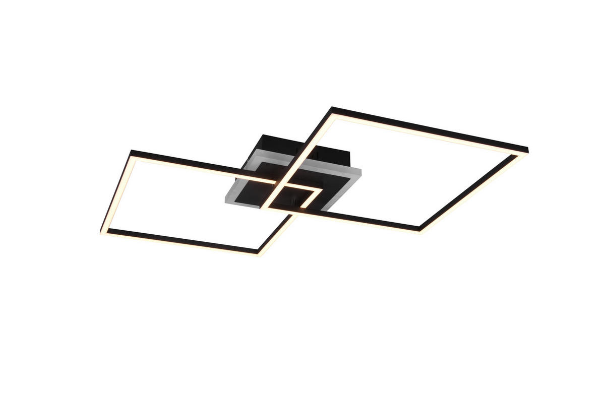 LED-DECKENLEUCHTE 61/61/8 cm   - Schwarz, Basics, Metall (61/61/8cm)