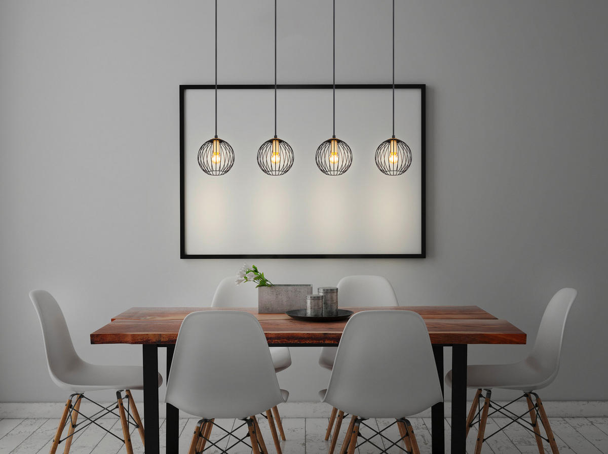 HÄNGELEUCHTE 100/16/150 cm    - Messingfarben/Schwarz, Basics, Metall (100/16/150cm) - Globo