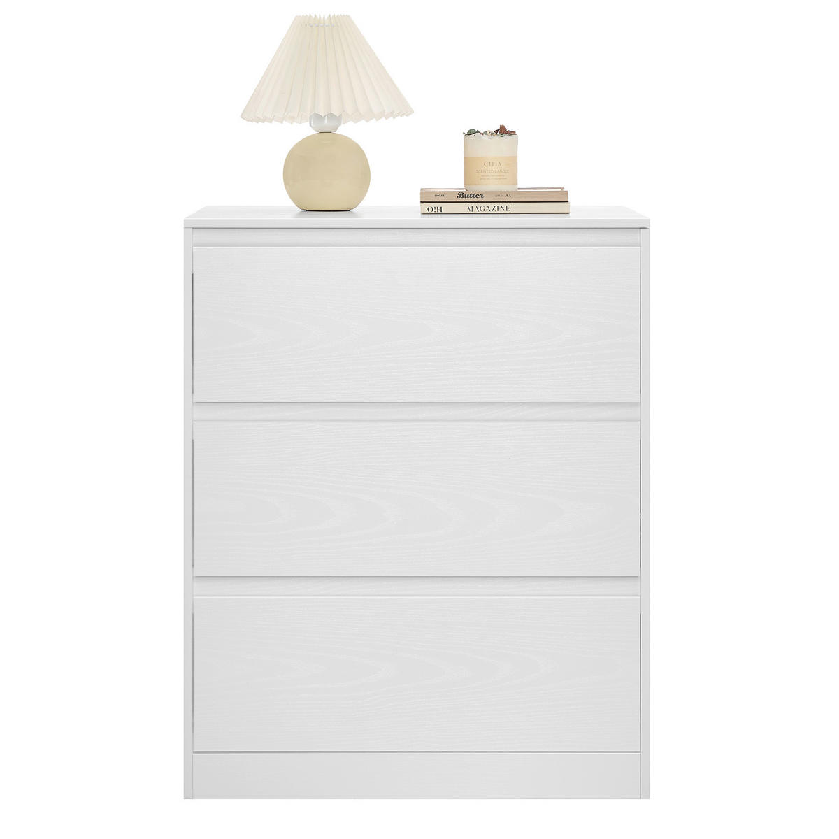 KOMMODE , 60/75/40 cm, 3 Schublade(n)  - Weiß, Trend, Holzwerkstoff (60/75/40cm) - Boxxx