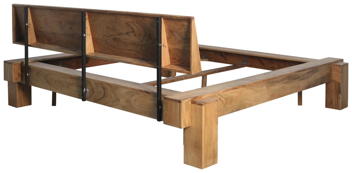 BALKENBETT 180/200 cm  in Akaziefarben   - Akaziefarben, MODERN, Holz (180/200cm) - MID.YOU