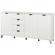 SIDEBOARD  in 182,5/90,5/40 cm  - Schwarz/Weiß, Basics, Holzwerkstoff/Metall (182,5/90,5/40cm) - Carryhome
