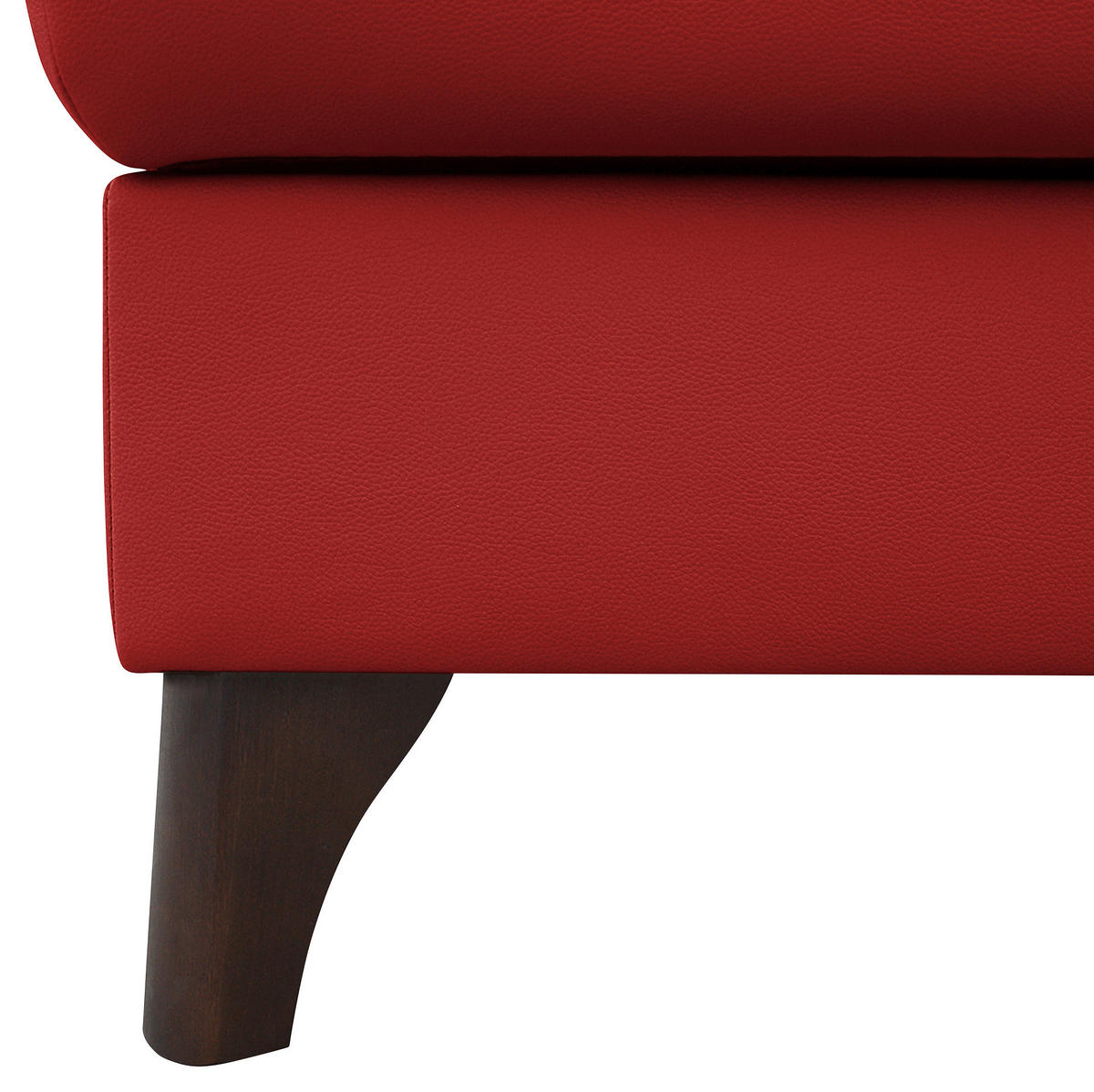 ECKSOFA in Lederlook Echtleder Rot  - Buchefarben/Rot, Design, Leder/Holz (238/168cm) - Livetastic