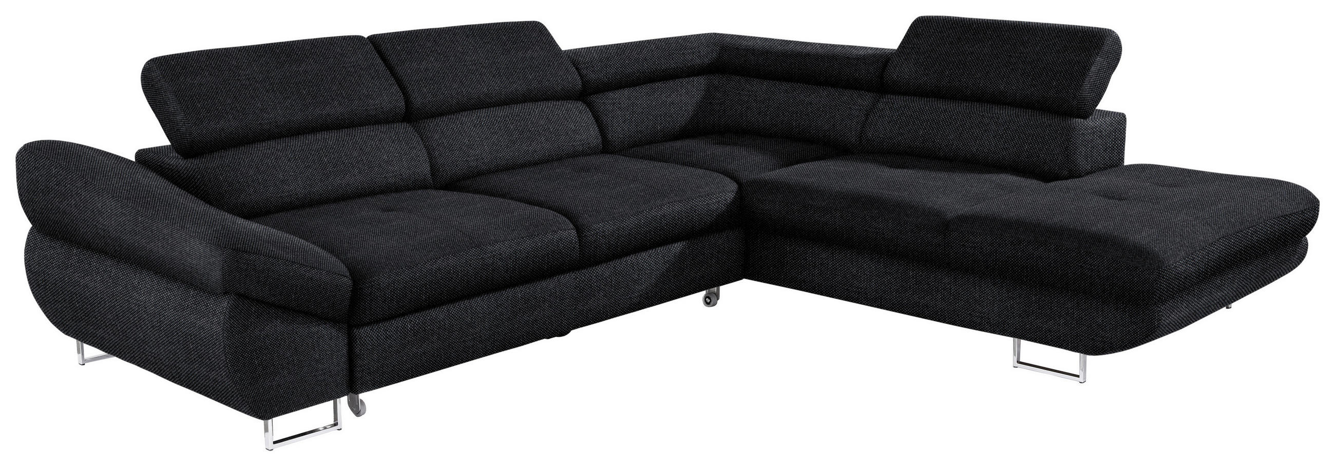 ECKSOFA in Webstoff Anthrazit  - Anthrazit, Design, Textil/Metall (280/235cm) - Hom`in