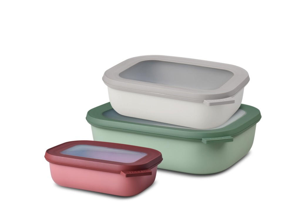 VORRATSDOSENSET 3-teilig  - Salbeigrün/Multicolor, Kunststoff (25/20/7cm) - Mepal