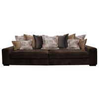 BIGSOFA in Velours Braun  - Wengefarben/Beige, LIFESTYLE, Holz/Textil (289/90/115cm) - Landscape