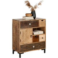 KOMMODE  in 70/80/35 cm  - Hellbraun/Schwarz, Basics, Holz/Metall (70/80/35cm) - Landscape