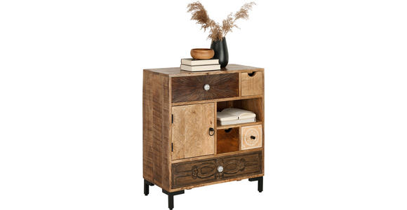 KOMMODE  in 70/80/35 cm  - Hellbraun/Schwarz, Basics, Holz/Metall (70/80/35cm) - Landscape