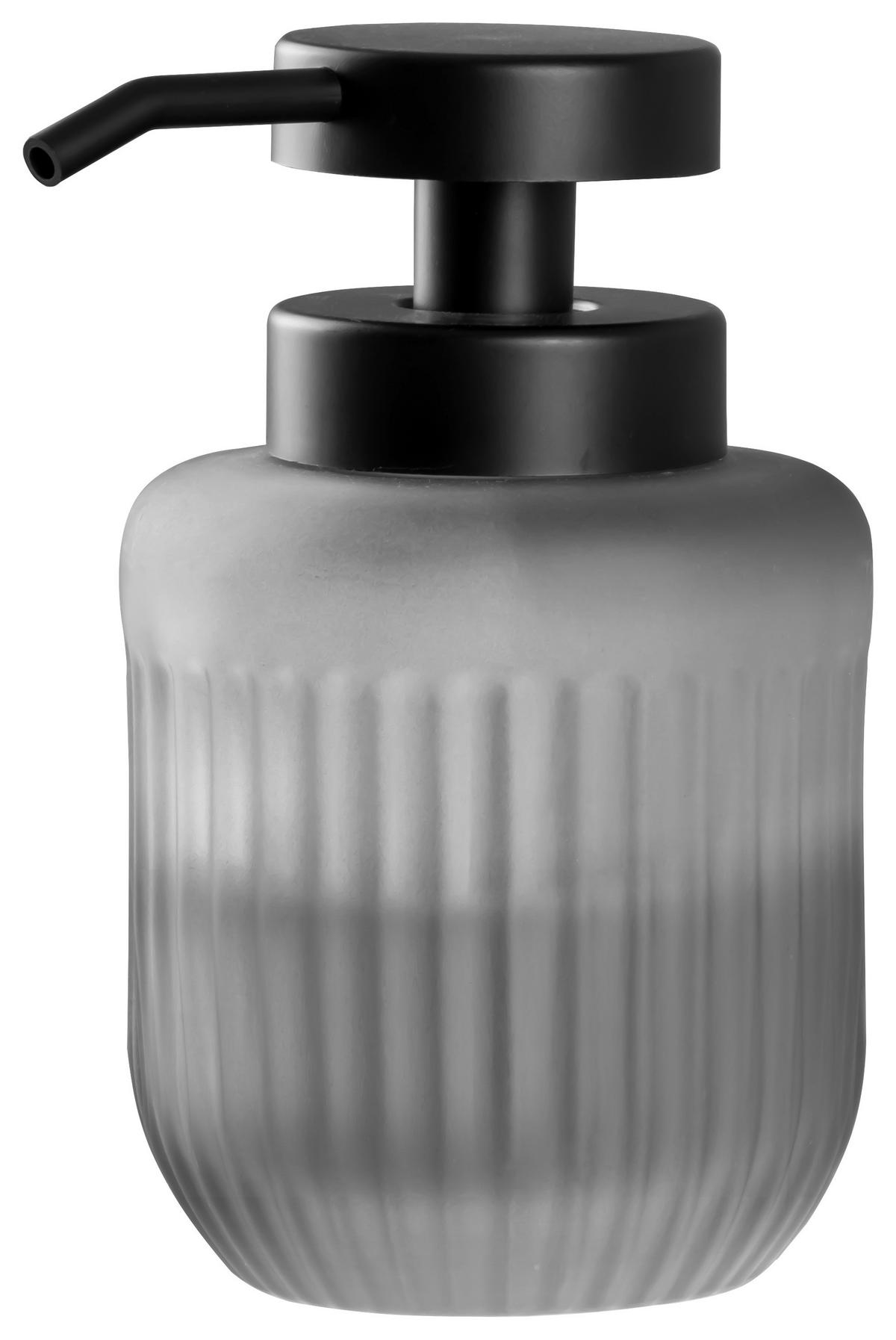 SEIFENSPENDER Kunststoff, Glas  - Grau, Basics, Glas/Kunststoff (8,5/14,3/8,5cm) - Sadena