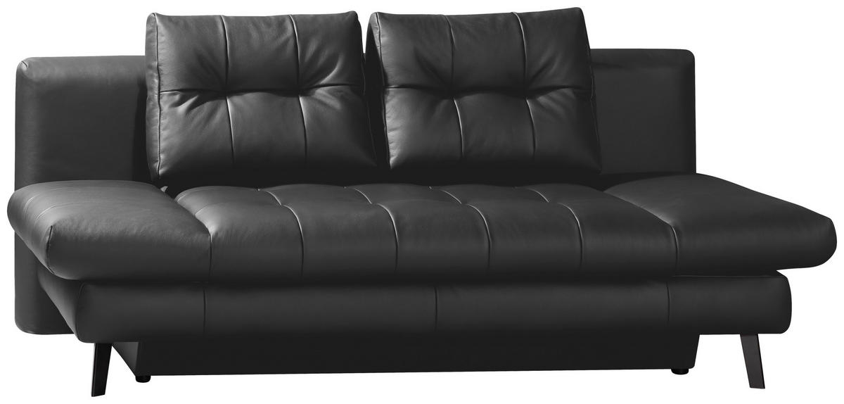 SCHLAFSOFA Anthrazit Echtleder  - Anthrazit/Schwarz, Design, Leder/Metall (209/94/94cm) - Novel