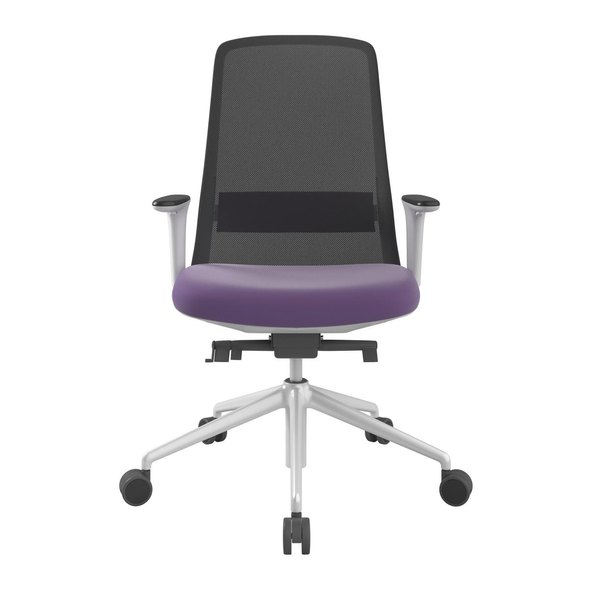 DREHSTUHL Lederlook Lila, Schwarz, Weiß  - Lila/Schwarz, MODERN, Kunststoff/Textil (70/103-115/70cm)