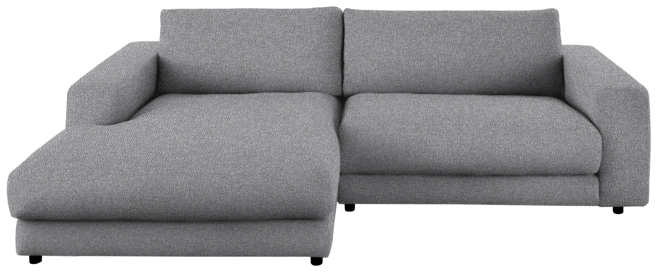 ECKSOFA in Flachgewebe Grau  - Schwarz/Grau, Design, Kunststoff/Textil (190/270cm) - Lomoco