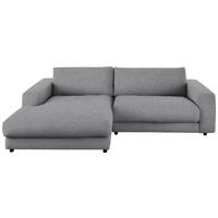 ECKSOFA in Flachgewebe Grau  - Schwarz/Grau, Design, Kunststoff/Textil (190/270cm) - Lomoco