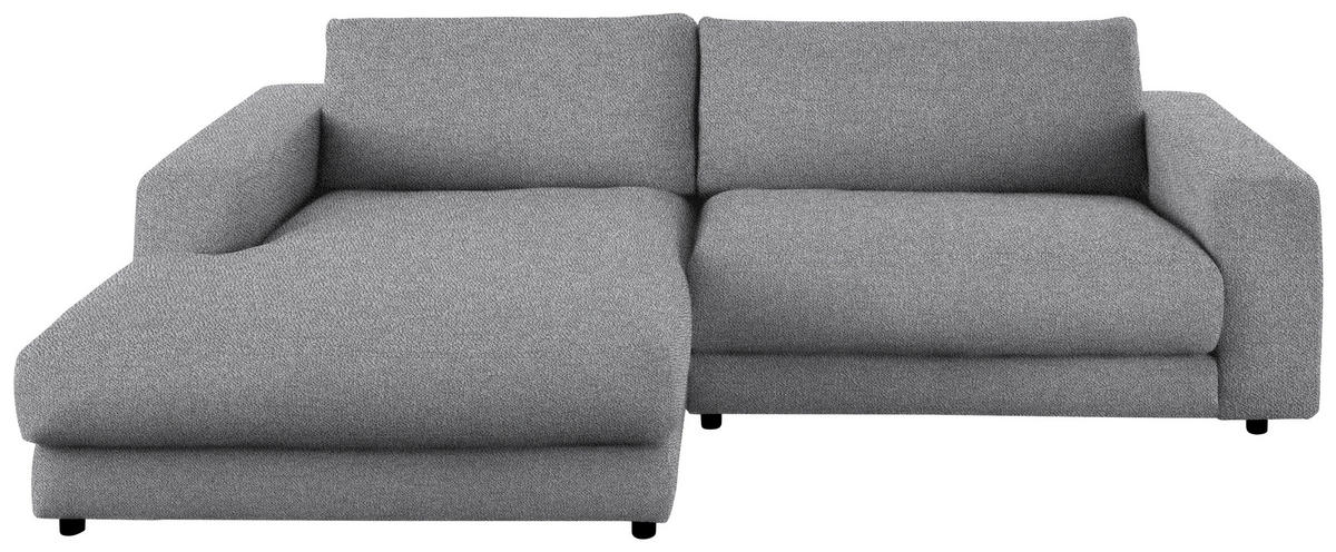 ECKSOFA in Flachgewebe Grau  - Schwarz/Grau, Design, Kunststoff/Textil (190/270cm) - Lomoco