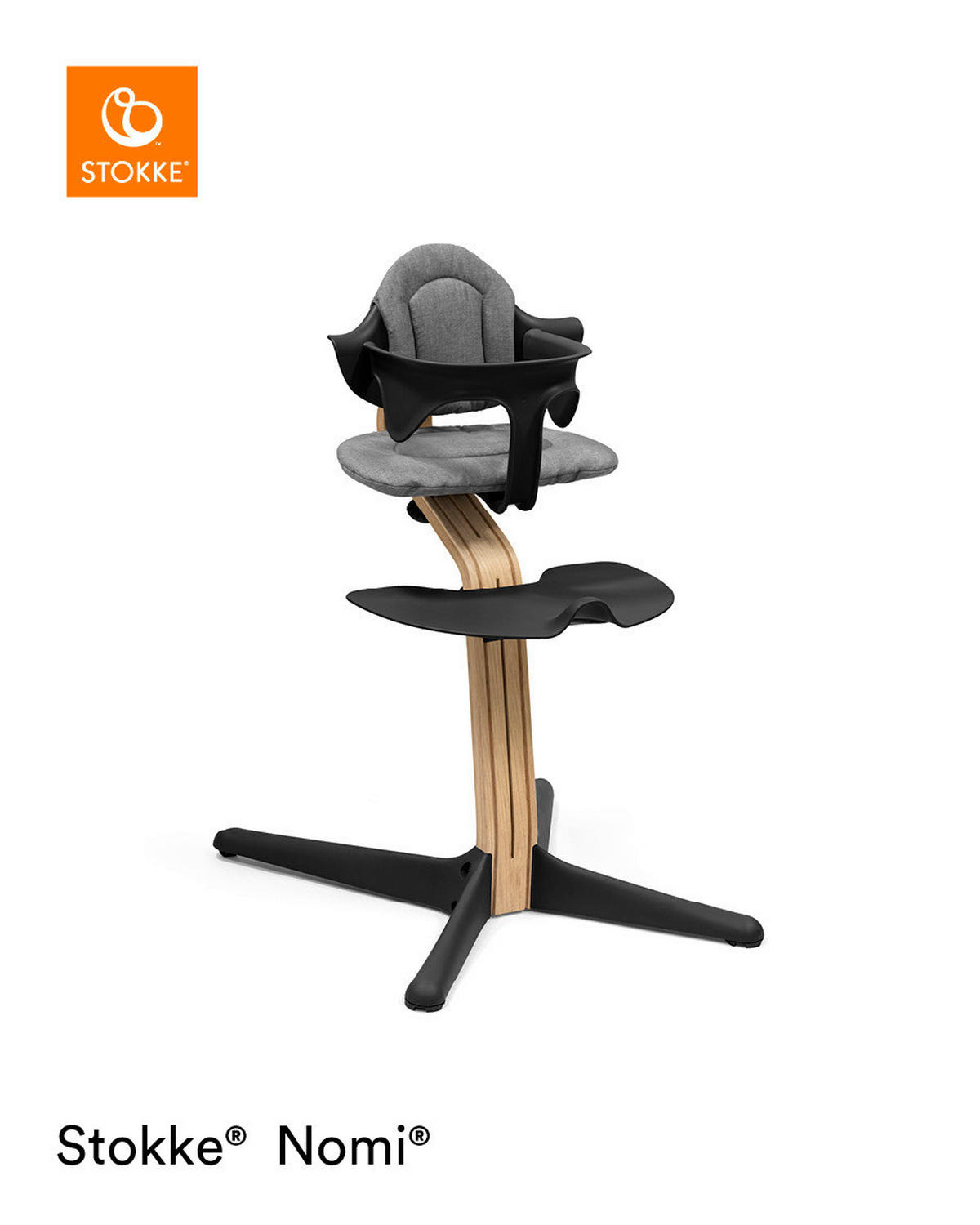 STOKKE NOMI OAK STUHL NOMI CHAIR OAK  - Eichefarben/Schwarz, Trend, Holz (52/83,50/59cm) - Stokke