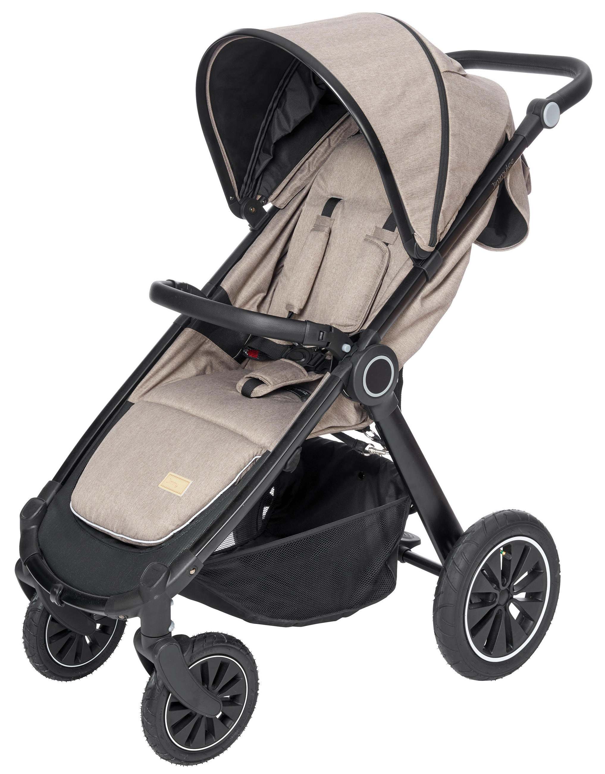 BUGGY Smart  - Taupe/Schwarz, Trend, Textil/Metall (115/56/105cm) - Jimmylee
