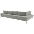 WOHNLANDSCHAFT in Webstoff Silberfarben  - Silberfarben/Schwarz, Design, Textil/Metall (208/354/157cm) - Dieter Knoll