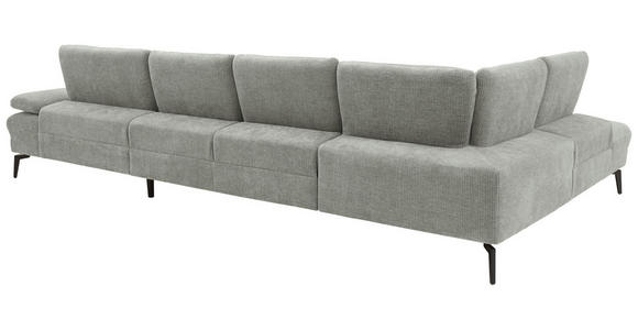 WOHNLANDSCHAFT in Webstoff Silberfarben - Silberfarben/Schwarz, Design, Textil/Metall (208/354/157cm) - Dieter Knoll
