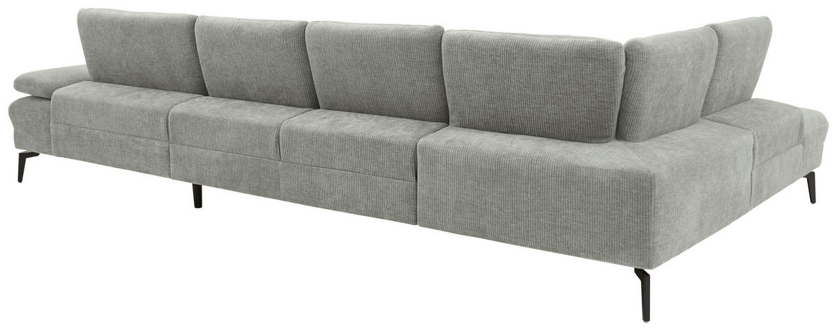 WOHNLANDSCHAFT in Webstoff Silberfarben  - Silberfarben/Schwarz, Design, Textil/Metall (208/354/157cm) - Dieter Knoll