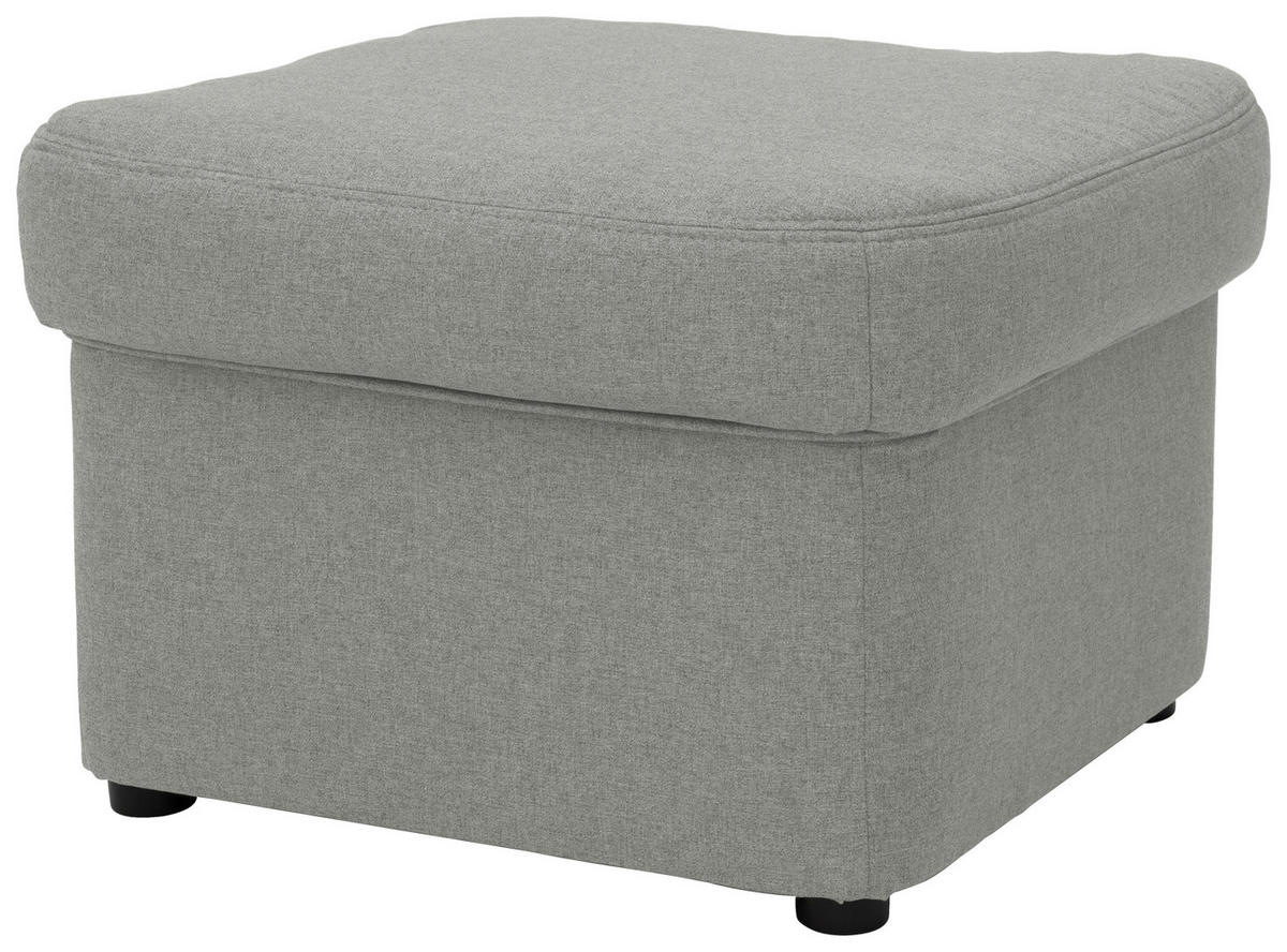 HOCKER Webstoff Silberfarben  - Silberfarben/Schwarz, KONVENTIONELL, Kunststoff/Textil (60/40/60cm) - MID.YOU