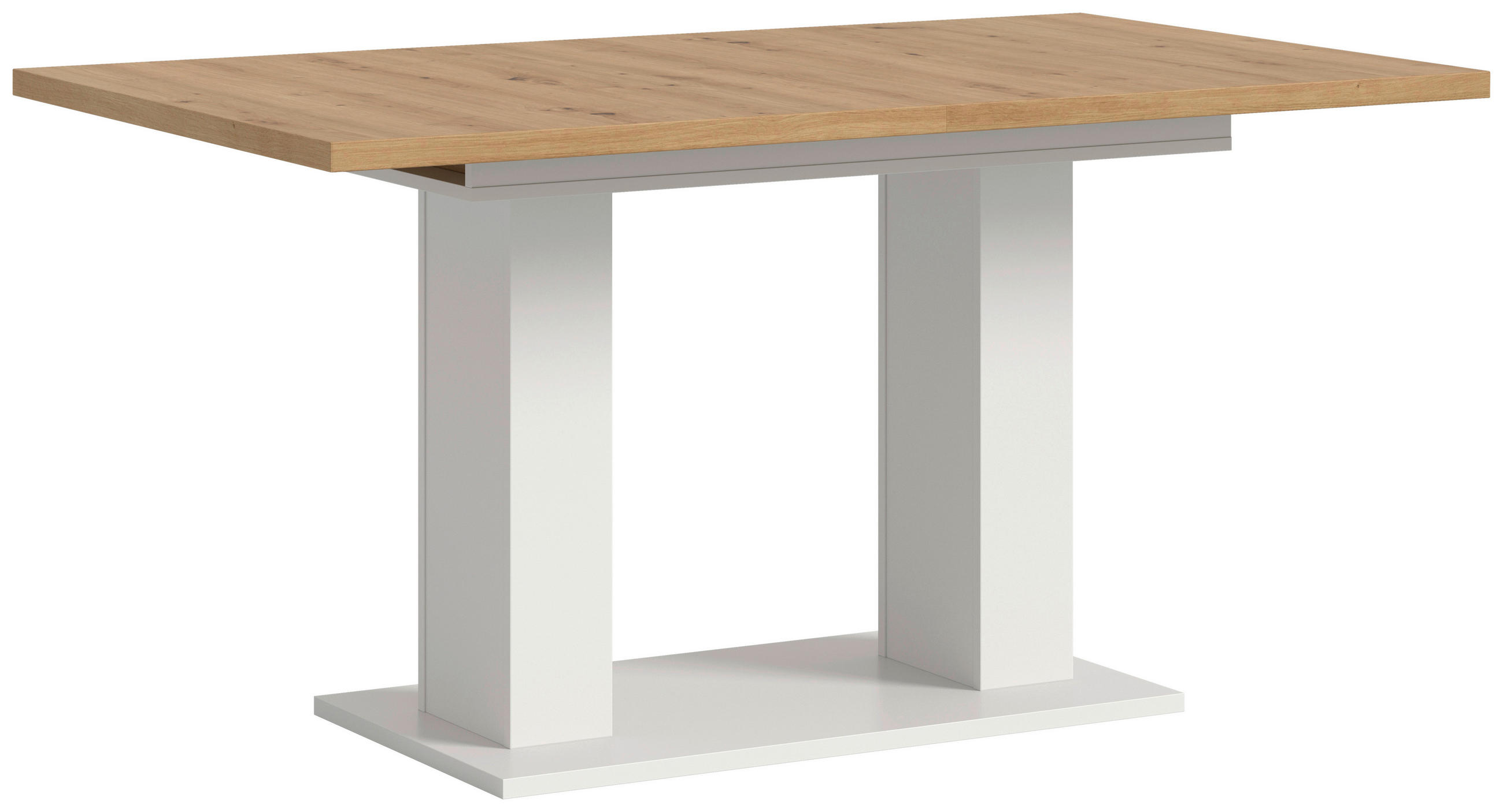 AUSZIEHTISCH Eiche Artisan rechteckig  ausziehbar  - Weiß/Eiche Artisan, KONVENTIONELL, Holzwerkstoff (150-190/90/76cm) - MID.YOU