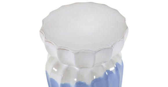 BEISTELLTISCH 30/30/60 cm Blau, Weiß, Hellblau  - Blau/Weiß, Design, Keramik (30/30/60cm) - Landscape