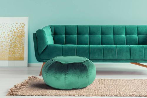 POUF Samt 65/35/65 cm  - Grün, MODERN, Textil (65/35/65cm) - Kayoom