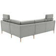 ECKSOFA  in Flachgewebe Grauweiß  238/186 cm  - Eichefarben/Grauweiß, Design, Holz/Textil (238/186cm) - Valnatura