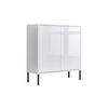KOMMODE Mailand Typ 4 + MF  in 79/86/33 cm  - Weiß Hochglanz/Anthrazit, MODERN, Holzwerkstoff/Metall (79/86/33cm) - MID.YOU