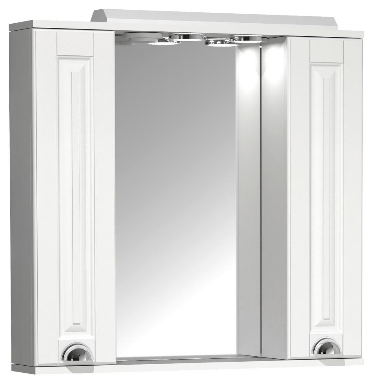 SPIEGELSCHRANK 75/71/14 cm  - Silberfarben/Weiß, MODERN, Glas/Holzwerkstoff (75/71/14cm) - MID.YOU