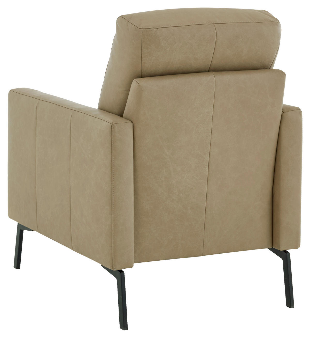 FERNSEHSESSEL  mit Echtleder Taupe  - Taupe/Schwarz, KONVENTIONELL, Leder/Metall (70/95/88cm) - Pure Home Comfort