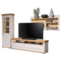 WOHNWAND  in Kaschmir, Eiche Artisan  330/208/53 cm  - Kaschmir/Eiche Artisan, ROMANTIK / LANDHAUS, Glas/Holzwerkstoff (330/208/53cm) - Landscape