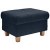 HOCKER Samt Dunkelblau  - Naturfarben/Dunkelblau, Design, Holz/Textil (71/46/57cm) - Venda