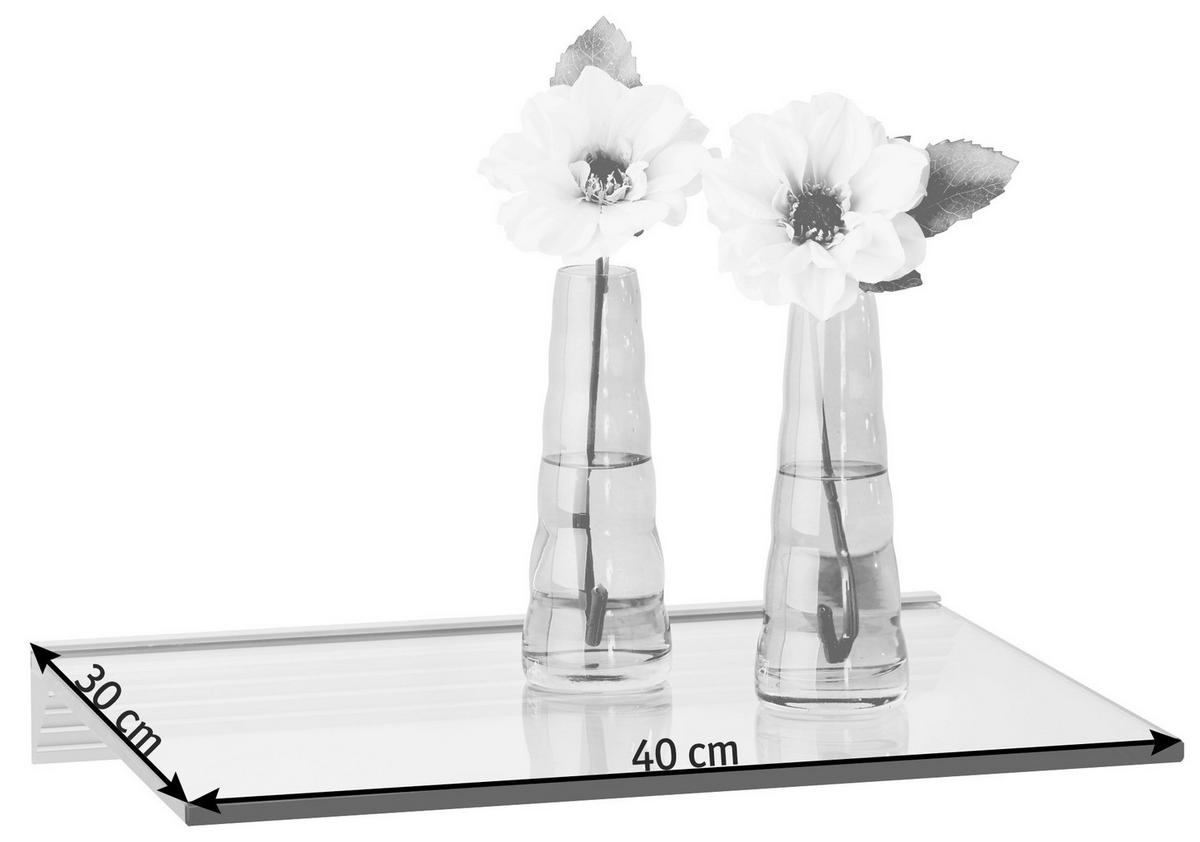 Poliță De Perete 40/1/30 cm, transparent  - transparent, Basics, sticlă (40/1/30cm)