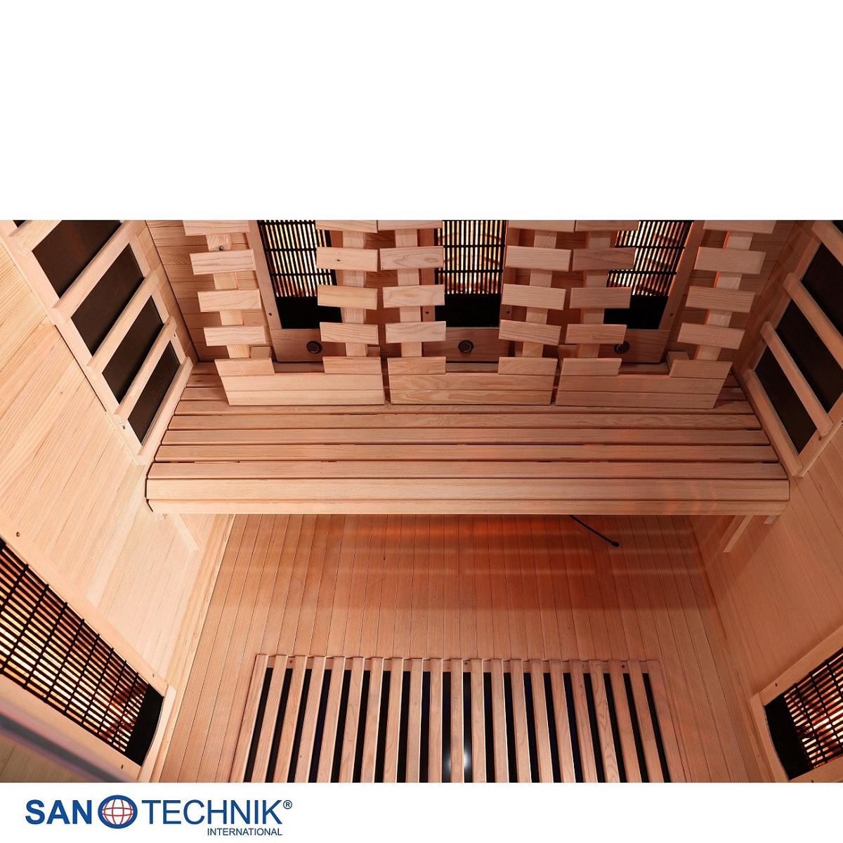 INFRAROTKABINE für 3 Personen OPEN  - Naturfarben, KONVENTIONELL, Holz (150/120/200cm) - Sanotechnik