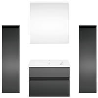 BADEZIMMER 122,4 cm  - Weiss/Dunkelgrau, Konventionell, Holzwerkstoff (122,4cm) - Puris