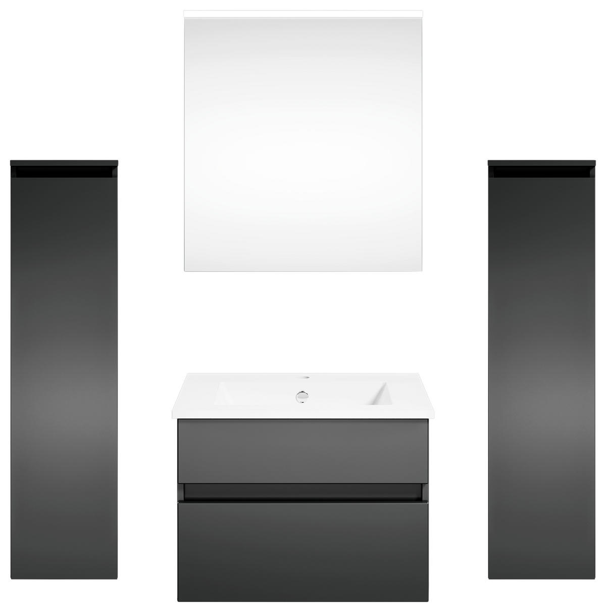 BADEZIMMER 122,4 cm  - Weiss/Dunkelgrau, Konventionell, Holzwerkstoff (122,4cm) - Puris