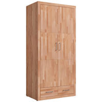 DREHTÜRENSCHRANK  in Kernbuche  - Silberfarben/Kernbuche, Natur, Holz/Holzwerkstoff (100/212/60cm) - Linea Natura