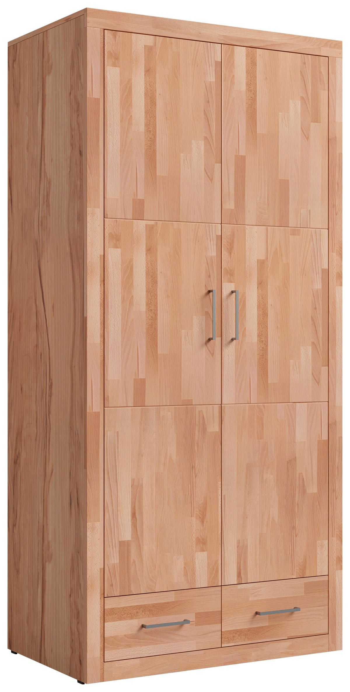 DREHTÜRENSCHRANK  in Kernbuche  - Silberfarben/Kernbuche, Natur, Holz/Holzwerkstoff (100/212/60cm) - Linea Natura