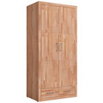 DREHTÜRENSCHRANK  in Kernbuche  - Silberfarben/Kernbuche, Natur, Holz/Holzwerkstoff (100/212/60cm) - Linea Natura