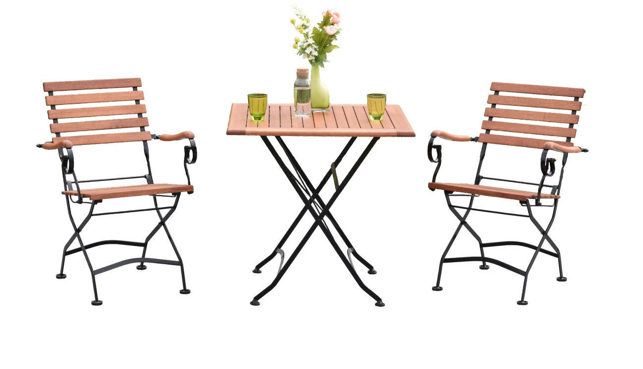 Balkonmöbel Set Schlossgarten Eukalyptusholz/Metall