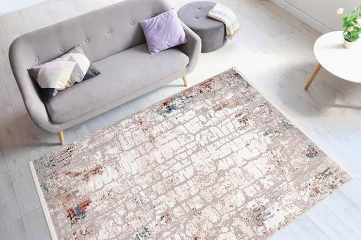 VINTAGE-TEPPICH 120/180 cm Akropolis Grau, Rosa  - Rosa/Grau, Design, Textil (120/180cm) - Kayoom