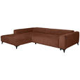ECKSOFA  in Chenille Rostfarben  222/279 cm  - Rostfarben/Schwarz, KONVENTIONELL, Kunststoff/Textil (222/279cm) - Hom`in